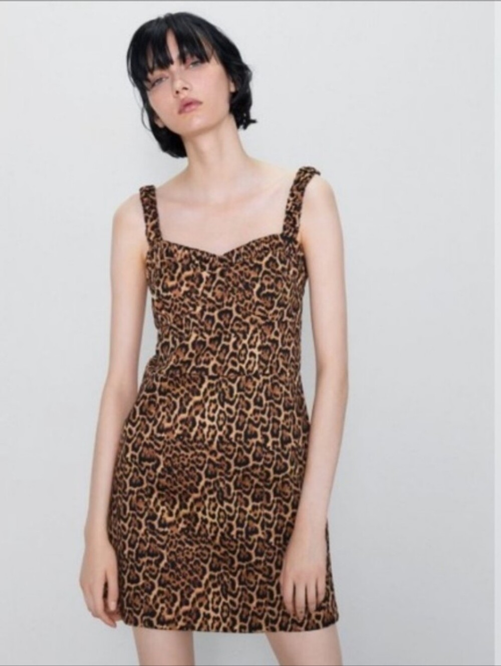 New ZARA Leopard / Animal Print Sleeveless Summer Mini Dress XS Punk Rock N Roll